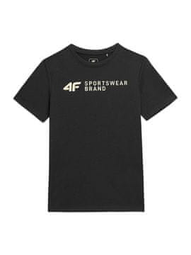 Nikcorp Otroška fantovska majica s kratkimi rokavi in potiskom, črna, udoben bombaž za vsak dan, velikost 122 cm