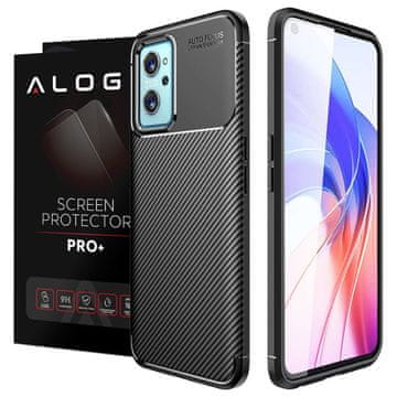 shumee Ovitek za Realme 9i Alogy Rugged Armor TPU Cover karbonsko črna