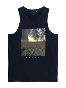 Nikcorp Moška majica brez rokavov s potiskom palme | Črna bombažna majica za poletje in šport | Regular fit velikost S