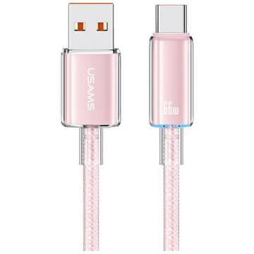 shumee Kabel USAMS Cloud Series US-SJ658 6A USB-A na USB-C 1,2 m roza