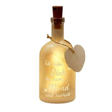 Nikcorp Romantična dekorativna steklenica z LED lučkami in napisom, darilo za valentinovo, obletnico, 17,5 cm