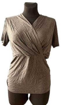 Nikcorp Nosečniška majica za dojenje s kratkimi rokavi, udoben top za nosečnice, temno siva, velikost XL