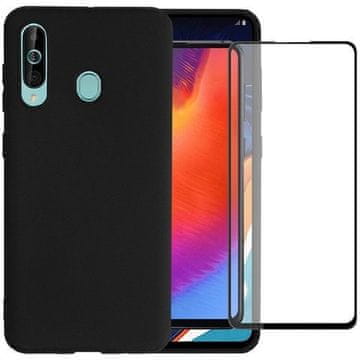shumee Ovitek Alogy Slim za Samsung Galaxy A60 črne barve s 5D steklom Alogy