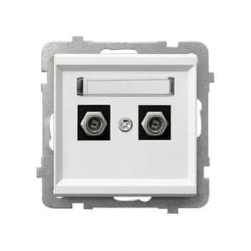 shumee Sonata bela antenska vtičnica tipa F, dvojna brez okvirja