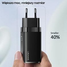 USAMS USAMS 65W 2XUSB-C STENSKI POLNILEC ZA IPHONE 12 13 14 15 PD HITRO POLNJENJE
