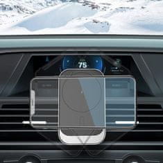 shumee Magnetni avtodržalnik MagSafe CW19 s Qi polnilnikom, črne barve