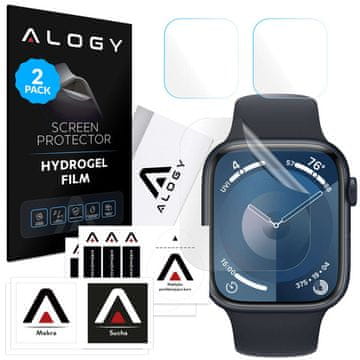 shumee 2x Alogy hidrogel zaščitna folija za zaslon za Apple Watch 9 45 mm pametno uro