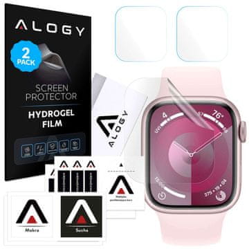 shumee 2x Alogy hidrogel zaščitna folija za zaslon za Apple Watch 9 41 mm pametno uro