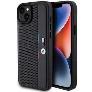 Bmw BMHCP15M23PUPVK trdo ohišje za iPhone 15 Plus / 14 Plus 6,7" črno/črno, perforirano, tribarvno