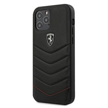 Ferrari FEHQUHCP12LBK trdi ovitek za iPhone 12 Pro Max 6,7" črno/črno, prešit, Off Track