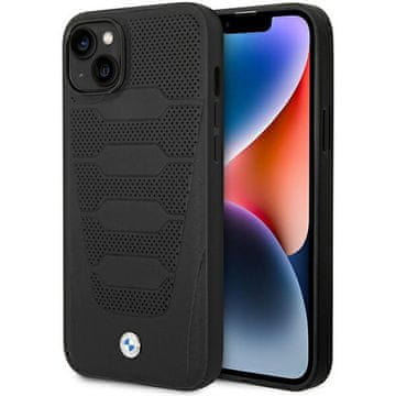 Bmw Ovitek za iPhone 14 z vzorcem usnja BMW in črnim vzorcem