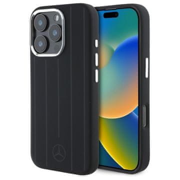 MERCEDES Silikonski ovitek MagSafe za iPhone 16 Pro Mercedes, črne barve