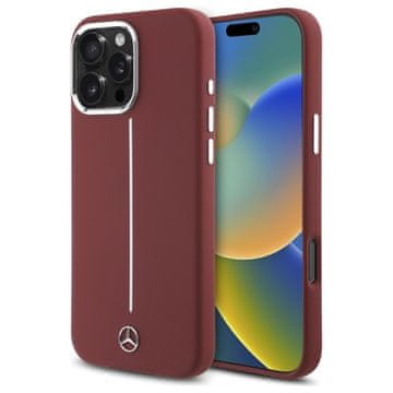 MERCEDES Silikonski ovitek MagSafe za iPhone 16 Pro Max Mercedes, rdeč