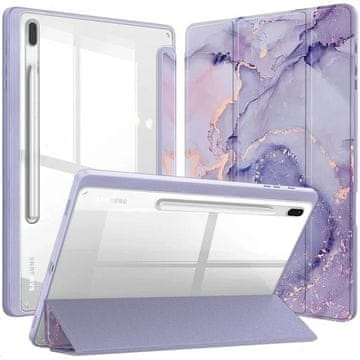 shumee Smartcase Hybrid Marble za Samsung Galaxy Tab S10 FE+ Plus vijoličen