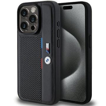 Bmw BMHCP15L23PUPVK trdo ohišje za iPhone 15 Pro 6,1" črno/črno, perforirano, trikolorno