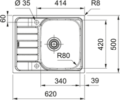 Franke Spark SKX 611-62 pomivalno korito
