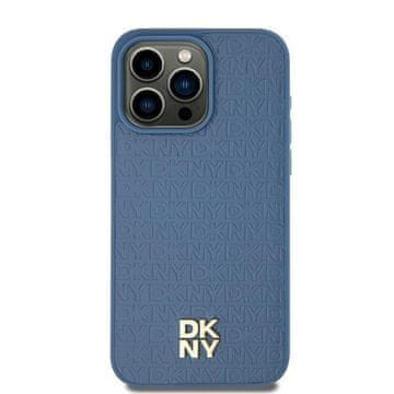 shumee Ovitek DKNY Hardcase z vzorcem usnja MagSafe za iPhone 15, moder