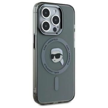 Karl Lagerfeld Ovitek Karl Lagerfeld MagSafe za iPhone 15 Pro, črne barve