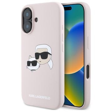 Karl Lagerfeld Silikonski ovitek Karl Lagerfeld MagSafe roza za iPhone 16