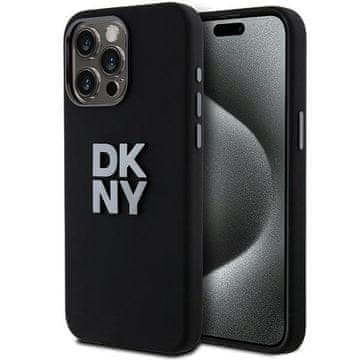 DKNY Ovitek za iPhone 15 Pro Max DKNY s tekočim silikonom in kovinskim logotipom, črn