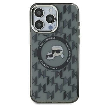 Karl Lagerfeld Ovitek Karl Lagerfeld MagSafe Monogram za iPhone 15, črne barve