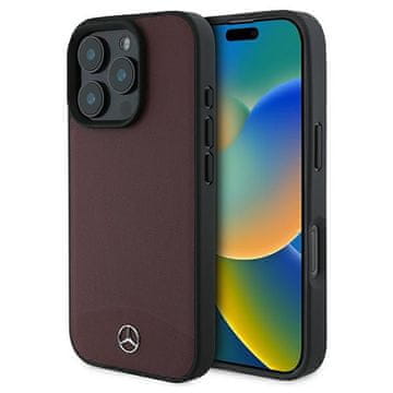 shumee Usnjen trdi ovitek za iPhone 16 Pro Max Mercedes, rdeč
