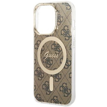 Guess Ovitek Guess za iPhone 15 Pro - rjav MagSafe ovitek