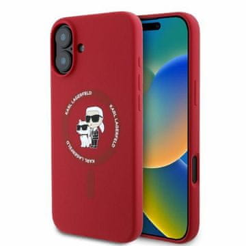 Karl Lagerfeld Silikonski ovitek Karl Lagerfeld za iPhone 16 MagSafe, rdeč