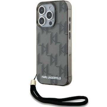 Karl Lagerfeld Ovitek Karl Lagerfeld Mono Cord za iPhone 15 Pro Max, črne barve
