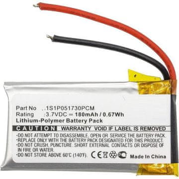 CoreParts Baterija 0.67Wh Li-Pol 3.7V 180mAh črna za brezžične slušalke