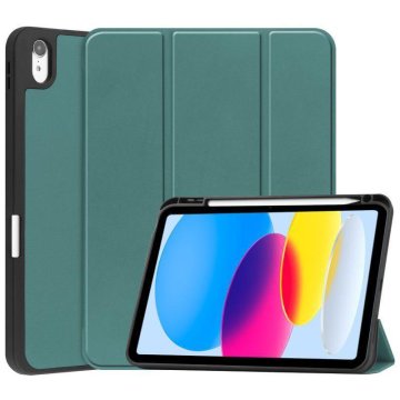 CoreParts Tri-fold Caster TPU ovitek - temno zelen za Apple iPad 10th Gen 10.9-inch