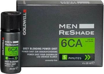 GOLDWELL Men Reshade Tinted Mousse za prekrivanje sivih las (6CA Ash Cold / Dark Blonde) 4 × 20 ml