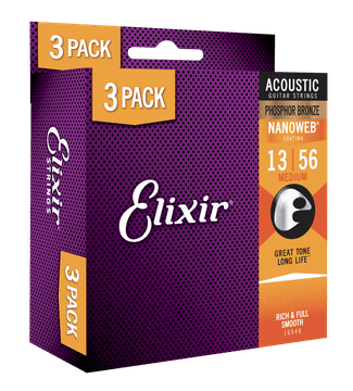 shumee 3-balenie strún Elixir NanoWeb Phosphor Bronze 13-56 (16546)