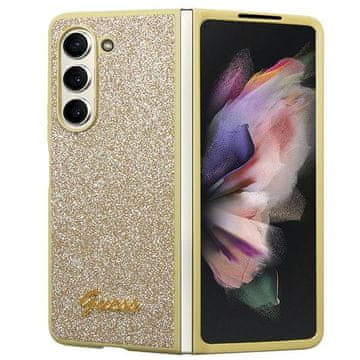 Guess Ovitek Guess Glitter Script zlat za Samsung Galaxy Z Fold5