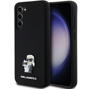 Karl Lagerfeld KLHCS23MSMHKCNPK S23+ S916 trdi etui črno/črno silikonsko kovinsko broško Karl&Choupette