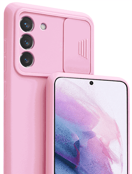 shumee CamShield mehak silikonski ovitek za Samsung Galaxy A15 4G / 5G svetlo roza