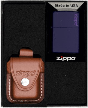 shumee Darilni set vžigalnikov Zippo z mat logotipom, temno moder, št. 4