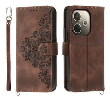 shumee Oppo A5 Pro 5G Flowers Wallet Flip Case Rjava