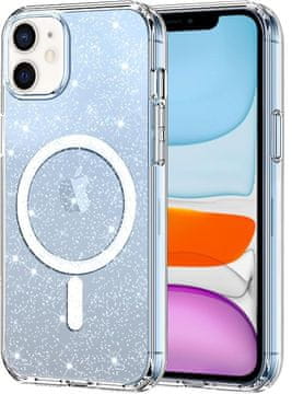 shumee Glitter magnetna torbica z MagSafe za iPhone 11, prozorna