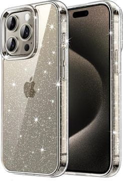 shumee Ovitek Crystal Glitter za iPhone 16 Pro, brezbarven