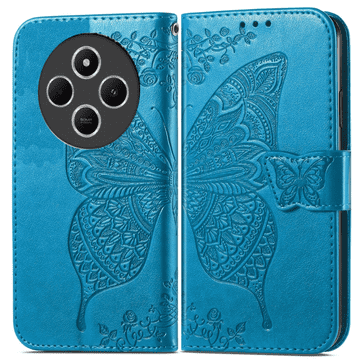 shumee Preklopna torbica Wallet Butterfly za Xiaomi Redmi 14C modra