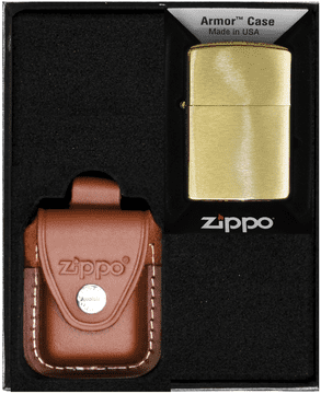shumee ZIPPO komplet vžigalnikov BRASS BRUSHED ARMOR HEAVY darilni št. 4