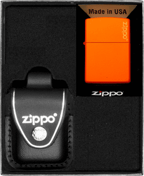 shumee ZIPPO komplet vžigalnikov ORANGE MATTE LOGO darilni št. 3