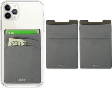 shumee ŽEP ZA KARTICO ZA TELEFON DENARNICO Z RFID SIVO X2