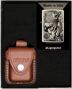 shumee ZIPPO komplet vžigalnikov ZODIAC LEO Lion Gift št. 4