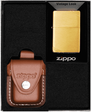 shumee Vžigalniki ZIPPO, komplet VINTAGE, medeninasti, brušeni, darilo št. 4