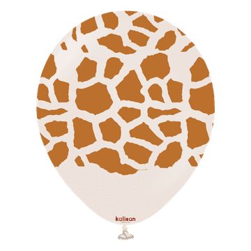 shumee Lateks baloni z belim peščenim motivom žirafe, žirafa, 30 cm, 25 kosov.