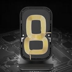 shumee Induktivno polnilo, stojalo, brezžični polnilnik QI 15W, črne barve