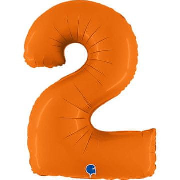 Grabo Folija balon številka 2, mat oranžen, 102 cm Grabo