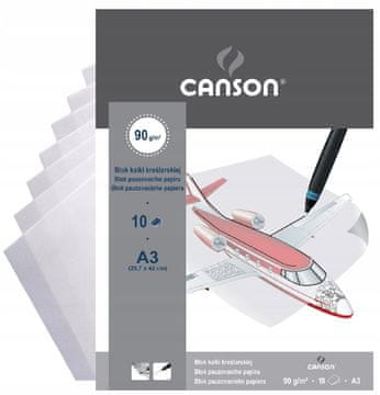 shumee KOPIRNI PAPIR tehnični prozorni risalni papir CANSON A3 papir 10 listov